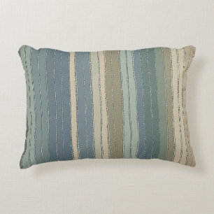 Coussins Décoratifs Sage bleu sarcelle et rayures beige