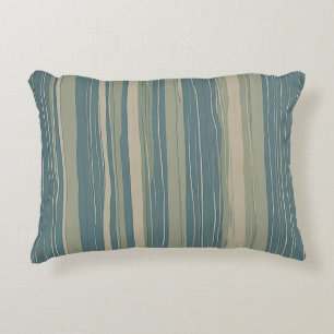 Coussins Décoratifs Sage bleu sarcelle et rayures beige