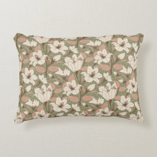 Coussins Décoratifs Sage Botanique Vert Beige Lily Floral Modèle
