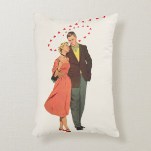 Coussins Décoratifs Saint-Valentin vintage, cœurs flottants romantique