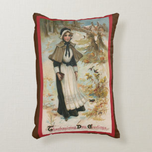 Coussins Décoratifs Salutations de la fête de Thanksgiving avec une fe