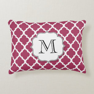 Coussins Décoratifs Sangria Carrelage rouge marocain avec Monogramme p
