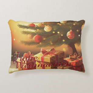 Coussins Décoratifs Sapin de Noël avec des cadeaux dorés