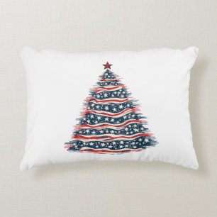 Coussins Décoratifs Sapin de Noël avec drapeau américain patriotique