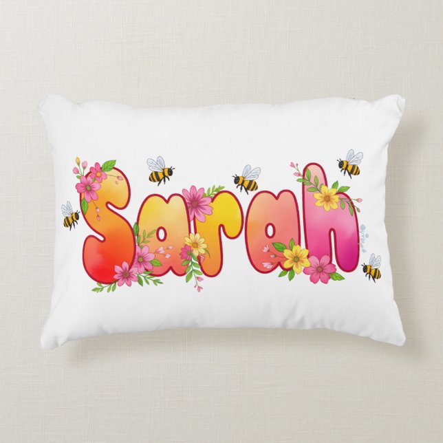 Coussins Décoratifs Sarah - Personalized Bee Pillow (Devant)