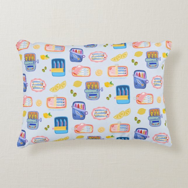 Coussins Décoratifs Sardines et citrons (Devant)