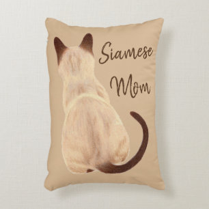 Coussins Décoratifs Sasha Siamese Chat Maman Kitty Regardant loin Dess