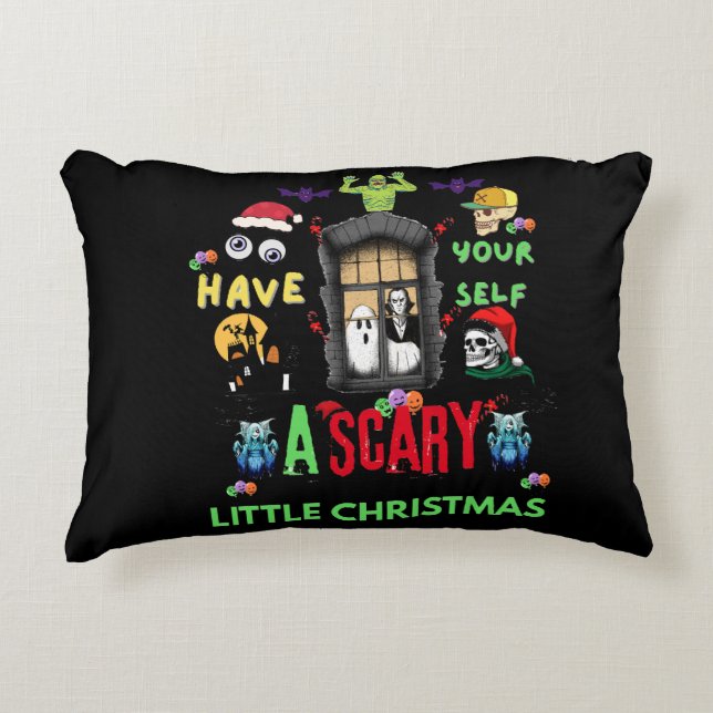 Coussins Décoratifs Scary Little Christmas Horror Holiday Design   (Devant)