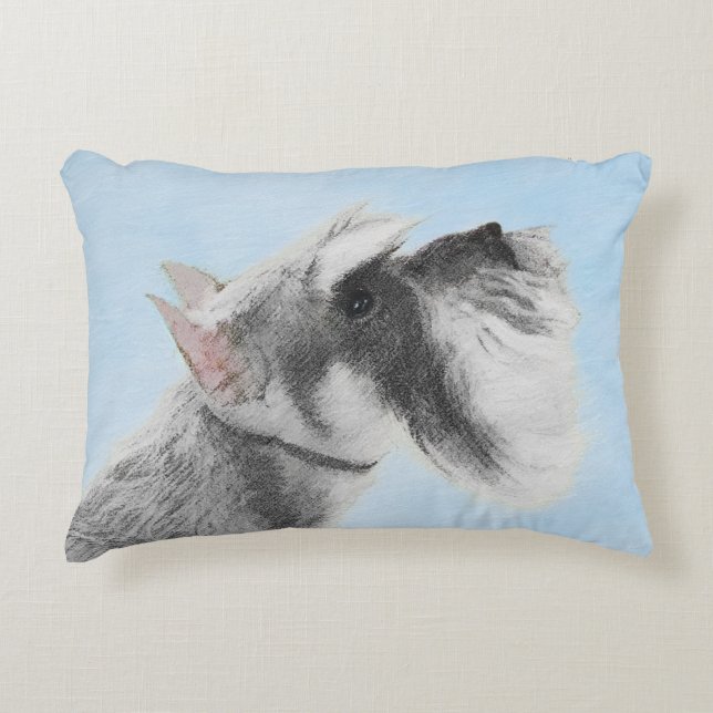 Coussins Décoratifs Schnauzer (Giant, Standard) Peinture - Chien Art (Devant)