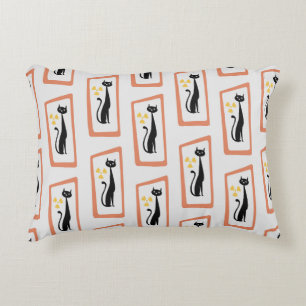Coussins Décoratifs Schrödinger's Cat Mid Century orange moderne
