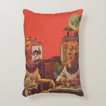 Coussins Décoratifs Science-fiction vintage, casques aliens Steam Punk<br><div class="desc">Illustration vintage d'un laboratoire futuriste de science-fiction steampunk. Un design rétro classique des années 50 représentant deux personnes communiquant dans le futur avec des casques vidéo. L'un des casques a un dinosaure sur l'écran. Un scientifique est chargé des machines et dirige l'expérience.</div>