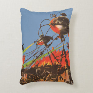 Coussins Décoratifs Science-fiction vintage HG Wells La Guerre des Mon