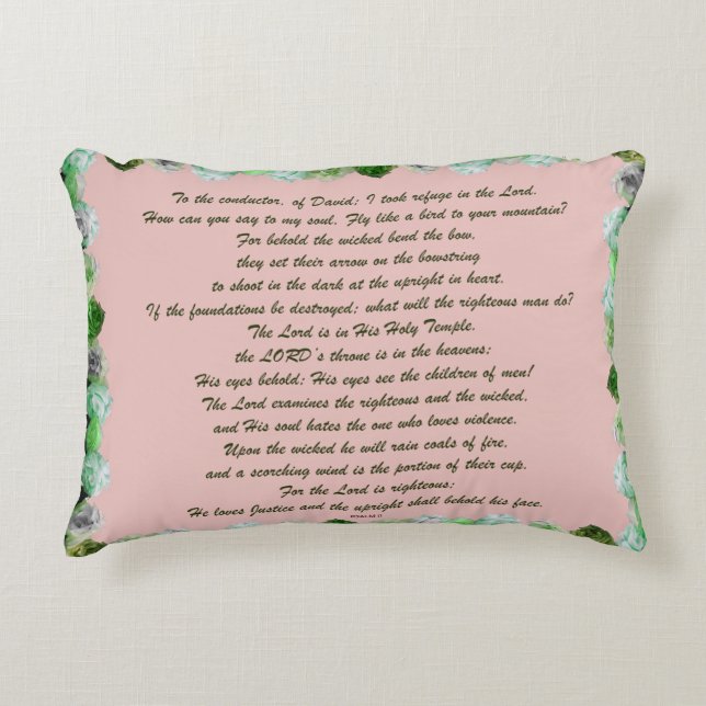 Coussins Décoratifs Scripture, Psalm 11, Bible Verse, (Devant)