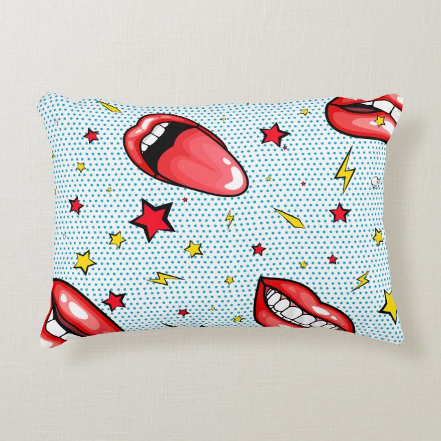Coussins Décoratifs Seamless pattern cartoon comic super speech bubble (Devant)