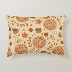 Coussins Décoratifs Seamless pattern with apple pie, apples and mugs.