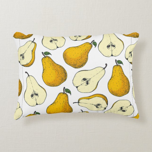 Coussins Décoratifs Seamless pattern with pear. Hand drawn pattern bac (Devant)