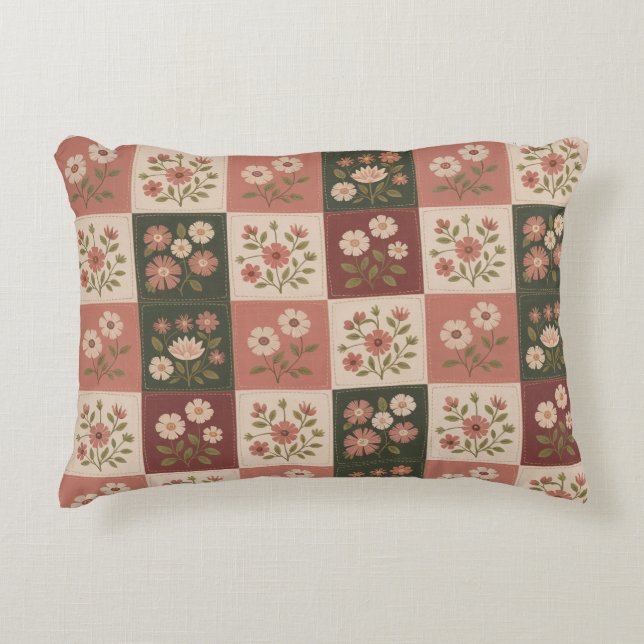 Coussins Décoratifs Seamless Rustic Floral Patchwork (Devant)