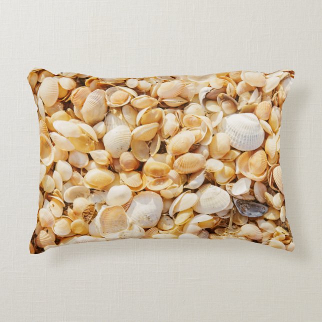 Coussins Décoratifs Seashell texturé arrière - plan de plage d'été. (Devant)