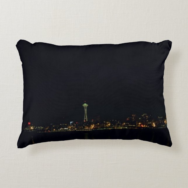 Coussins Décoratifs Seattle Skyline la nuit (Devant)