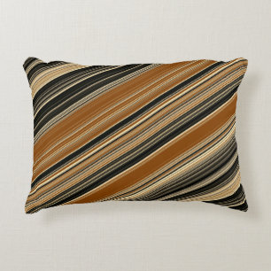 Coussins Décoratifs Selle Brown et Motif à rayures noires