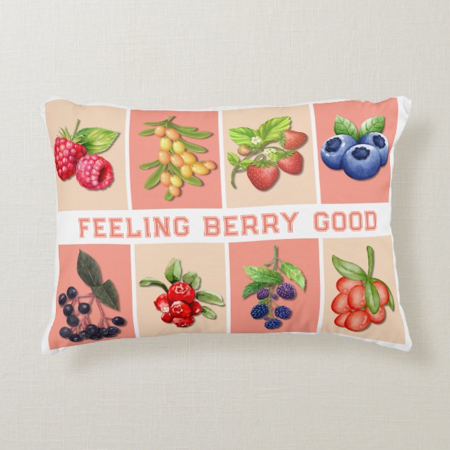 Coussins Décoratifs SENTIMENT BERRY BONNE fraise personnalisable (Devant)