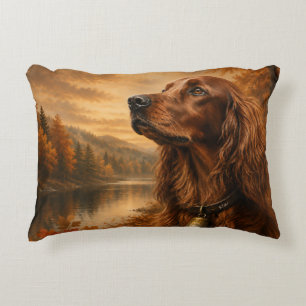Coussins Décoratifs Setter Irlandais d'Automne – Art de Chien de Chass