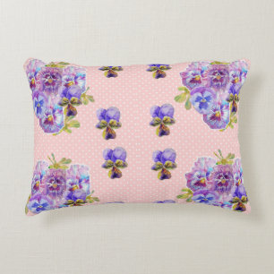 Coussins Décoratifs Shabby Chic Pansy Pastel Pink Spot art Cushion