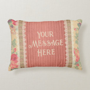 Coussins Décoratifs Shabby Chic Poodé Floral Avec Rose