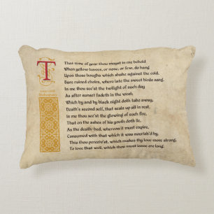 Coussins Décoratifs Shakespeare Sonnet 73 (LXXIII) sur Parchemin