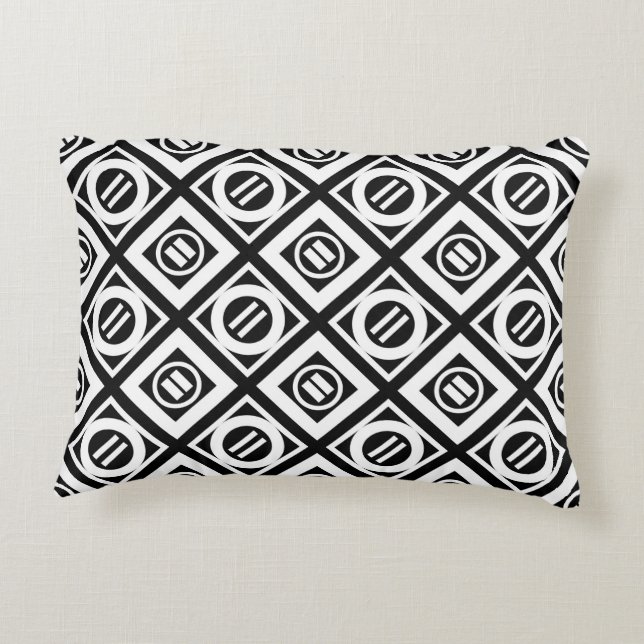Coussins Décoratifs SIGNE ÉGAL BLANC Motif géométrique en noir (Dos)