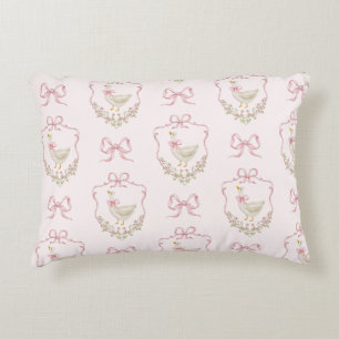 Coussins Décoratifs Silencieuse oie rose Crest Bow fille Vintage