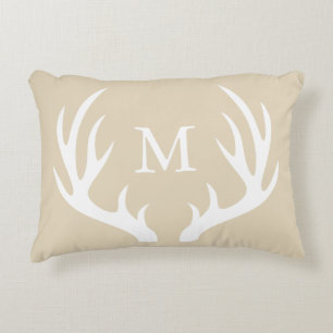 Coussins Décoratifs Silhouette blanc rustique Antlers & Taupe