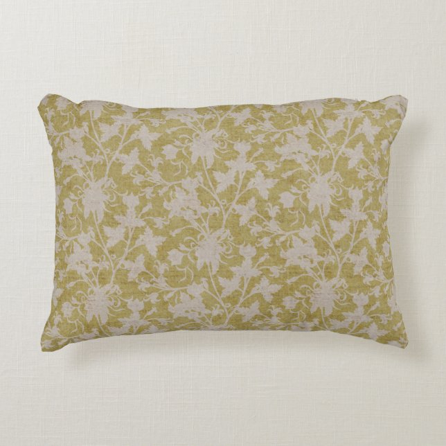 Coussins Décoratifs Silhouette de chintz floral - Chartreuse  (Devant)