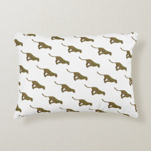 Coussins Décoratifs Silhouette léopard Brown et jaune