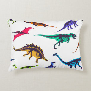 Coussins Décoratifs Silhouettes de dinosaures : motif de croquis vinta
