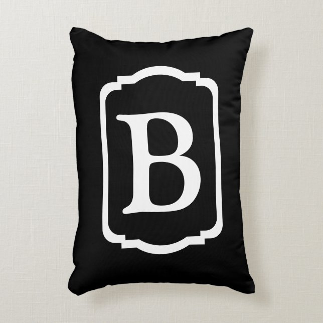 Coussins Décoratifs Simple Black and White Framed Monogram (Devant(Vertical))
