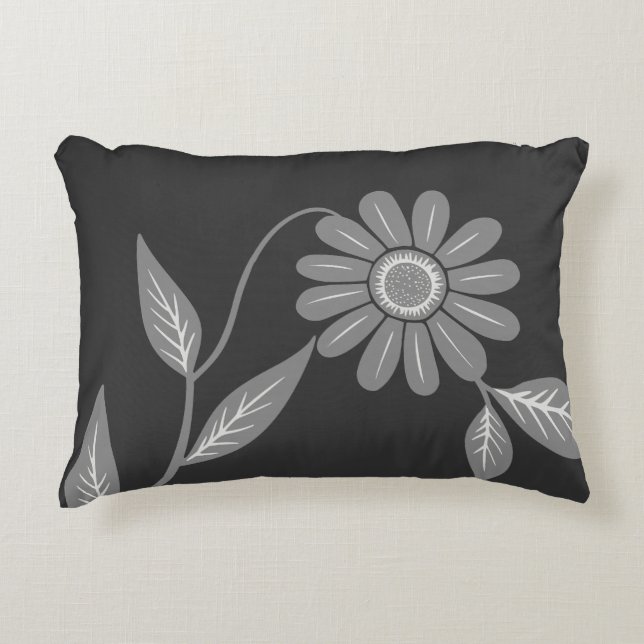 Coussins Décoratifs Simple Fleur de Charbon de Bois Milieu de Siècle (Devant)