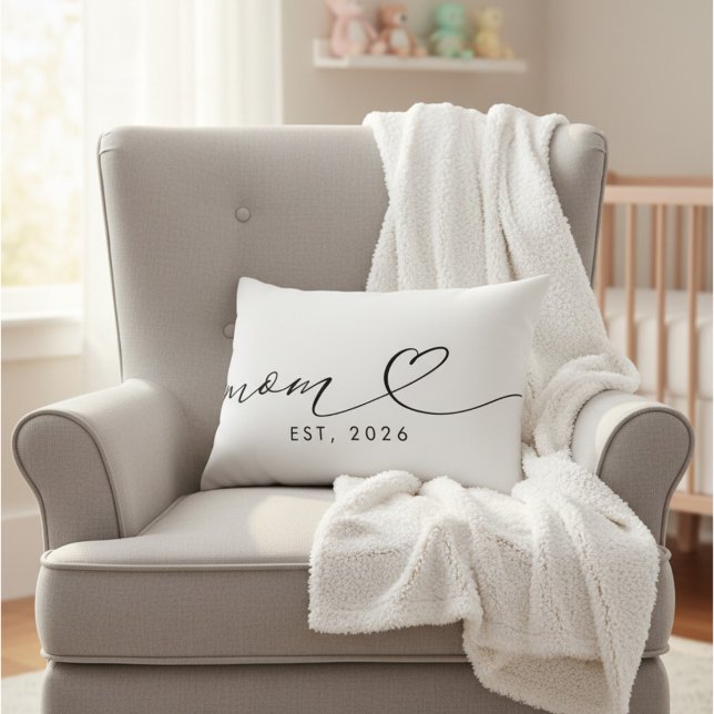 Coussins Décoratifs Simple Nouvelle Maman Noir Blanc  (Créateur téléchargé)