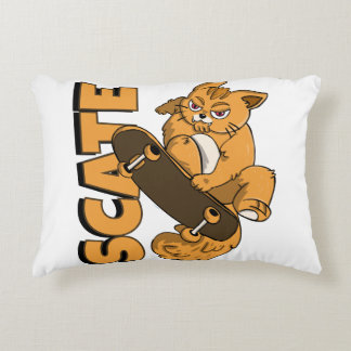 Coussins Décoratifs Skateboard Kitty - Chat orange en action