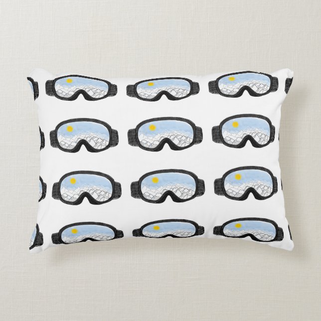 Coussins Décoratifs Ski Goggles Mountain View Illustration (Devant)