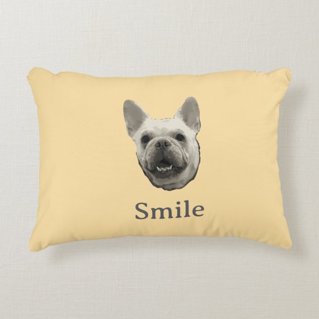 Coussins Décoratifs Smile French Bulldog Beige (Devant)