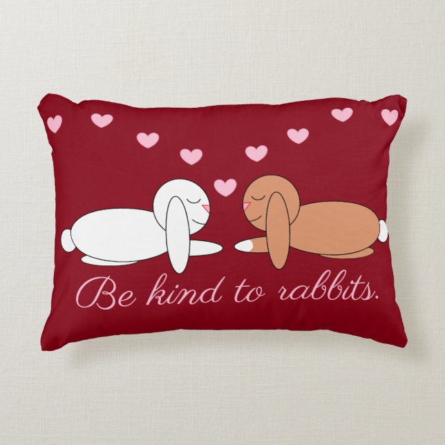 Coussins Décoratifs Smiling Rabbits in Love: Maroon (Devant)