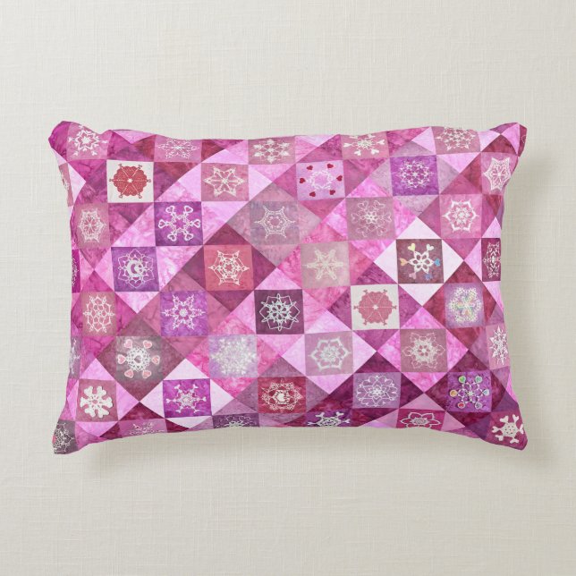 Coussins Décoratifs Snowcatcher Heartflakes Patchwork (Devant)