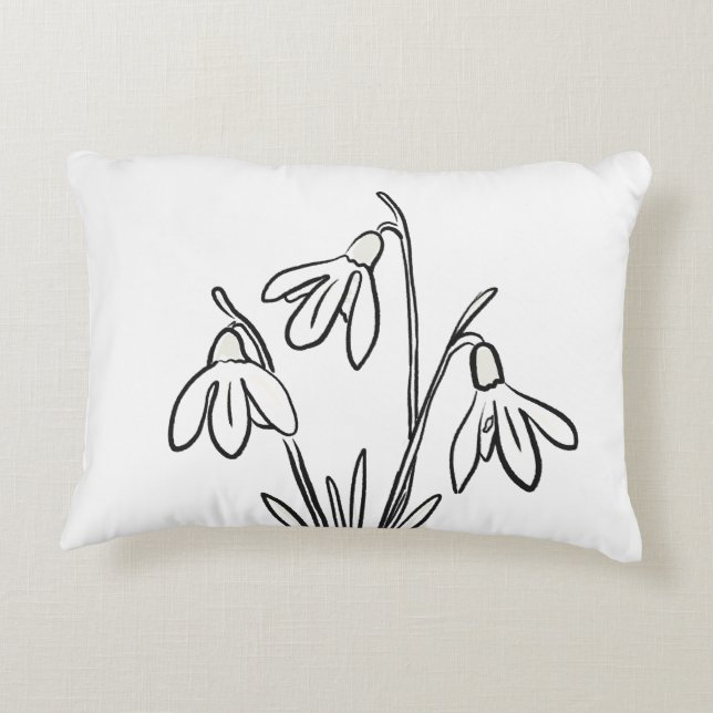 Coussins Décoratifs Snowdrops Fleurs Janvier Anniversaire (Dos)