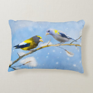 Coussins Décoratifs Soirée Grosbeak Peinture - Cute Original Chien Art