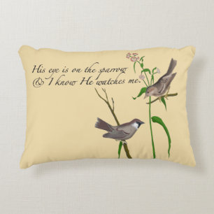 Coussins Décoratifs Son oeil est sur le moineau