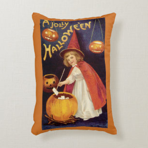 Coussins Décoratifs Sorcière vintage joyeuse d'Halloween par Ellen Cla