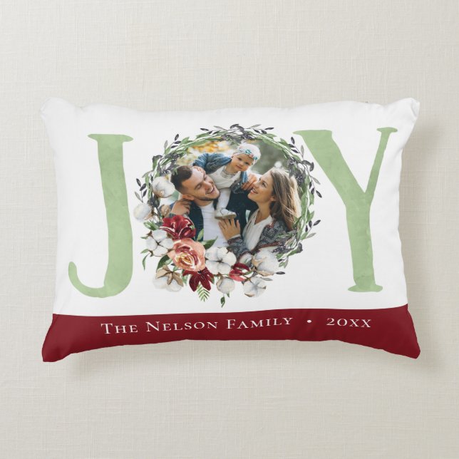 Coussins Décoratifs Southern Floral Cotton Christmas Joie Holiday Phot (Devant)