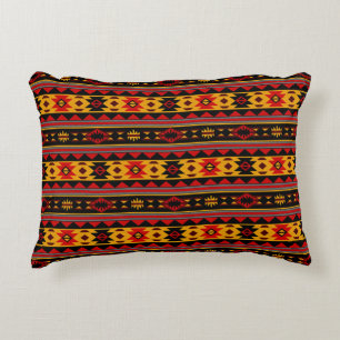 Coussins Décoratifs Southwest Design Red Black Gold Tribal Motif