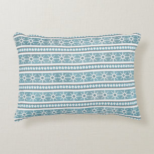 Coussins Décoratifs Southwest Winter Snowflakes & Pine Trees Bleu